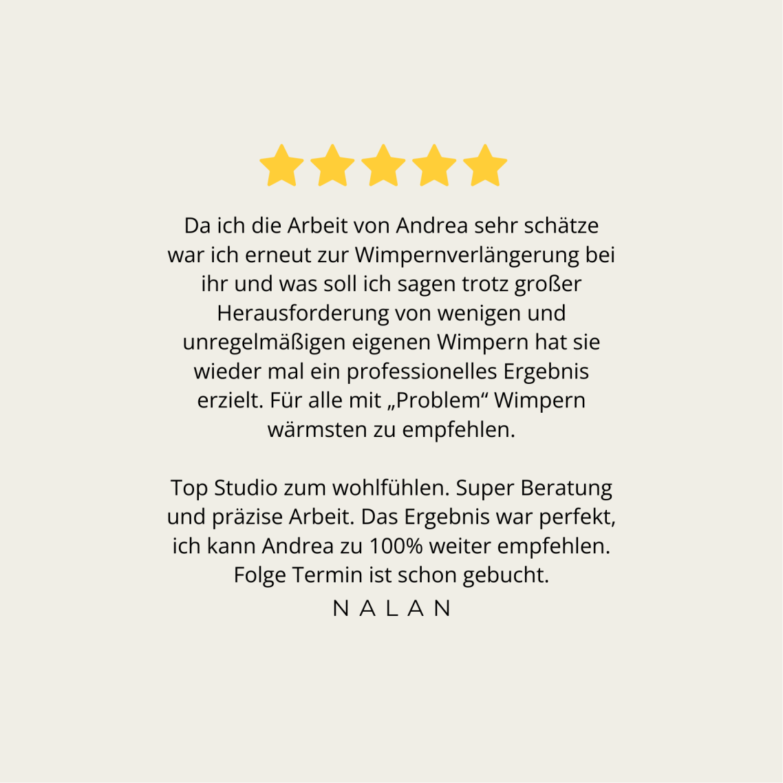 Kundenfeedback Wimpernverlängerung Mascara Look bei awacosmetics