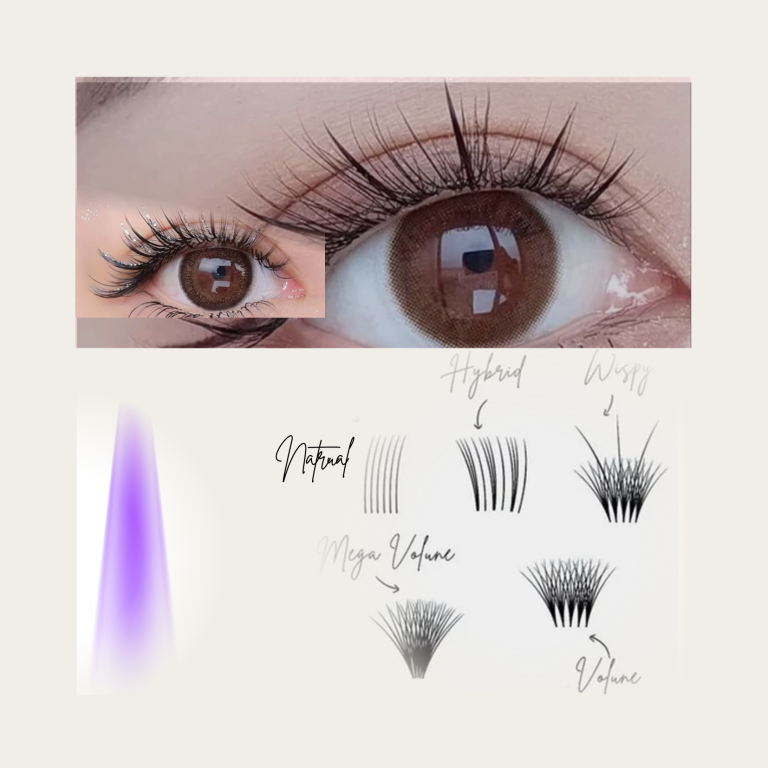 Wimpernverlängerung mit Toppings wie Glitzerspikes und UV bei awacosmetics Grevenbroich