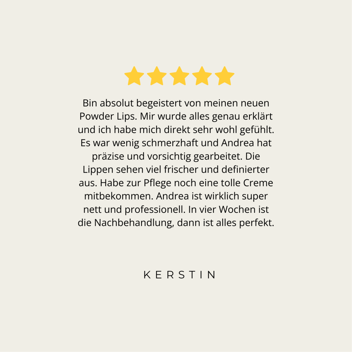 Kundenfeedback Powder Lips Lippenpigmentierung in Grevenbroich