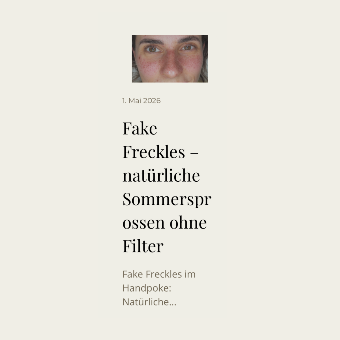 Fake Freckles ohne Filter