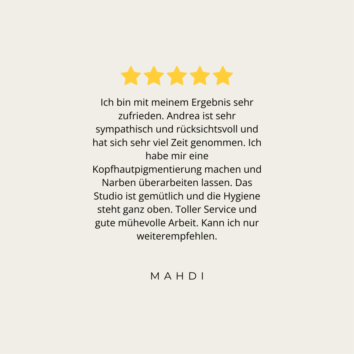 Kundenfeedback zu SMP FUE FUT Narbenpigmentierung in Grevenbroich