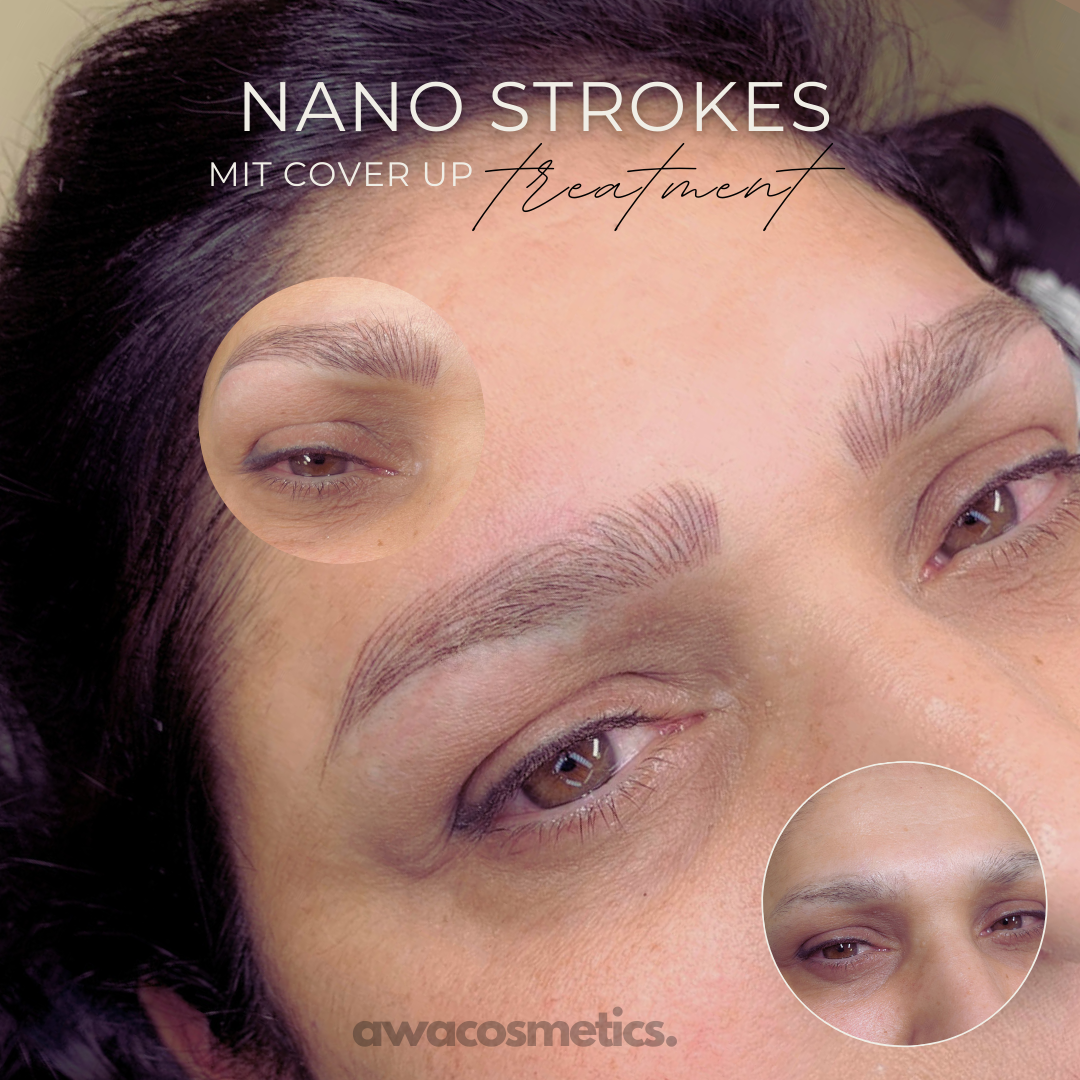 Vorher Nachher Nano Strokes Augenbrauen PMU